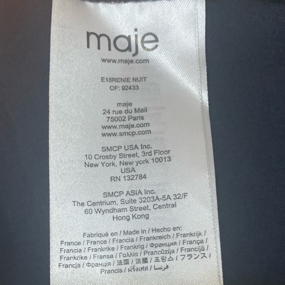 Maje | Dark Blue Faux Wrap Dress NWT - Picture 10 of 13